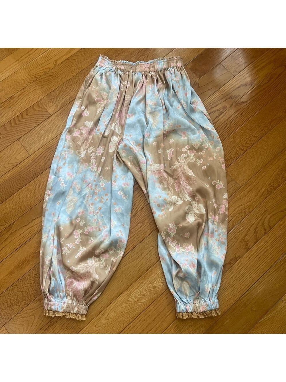 FREE PEOPLE Intimately Night Special Printed Pants Harem pants Embroidered Sz S - Picture 5 of 16
